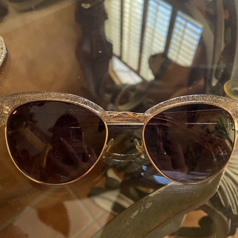 Kate Spade Kaycee Gold Glitter Sunglasses. Excellent condition.